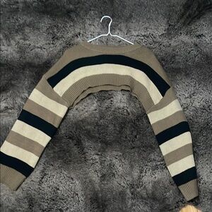 Striped Tan and Black Women's cardigan